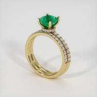 1.29 Ct. Emerald Ring, 18K Yellow Gold 2