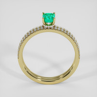 0.69 Ct. Emerald Ring, 18K Yellow Gold 3