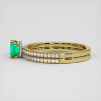 0.69 Ct. Emerald Ring, 18K Yellow Gold 4