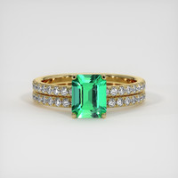 1.04 Ct. Emerald Ring, 18K Yellow Gold 1