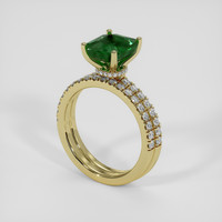 2.10 Ct. Emerald Ring, 18K Yellow Gold 2