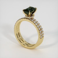 2.06 Ct. Green Sapphire Ring, 18K Yellow Gold 2