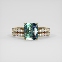 3.57 Ct. Bi Color Sapphire Ring, 18K Yellow Gold 1