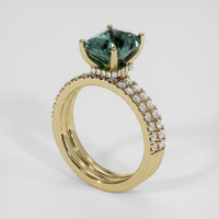 3.57 Ct. Bi Color Sapphire Ring, 18K Yellow Gold 2