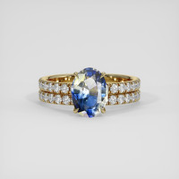 1.62 Ct. Bi Color Sapphire Ring, 18K Yellow Gold 1