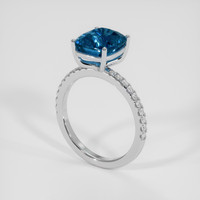 4.62 Ct. Blue Sapphire Ring, 14K White Gold 2