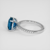 4.62 Ct. Blue Sapphire Ring, 14K White Gold 4