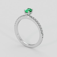 0.28 Ct. Emerald Ring, 18K White Gold 2