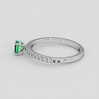 0.28 Ct. Emerald Ring, 18K White Gold 4