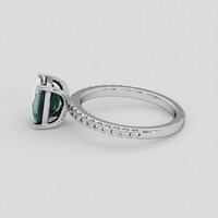 2.57 Ct. Bluish Green Sapphire Ring, 18K White Gold 4