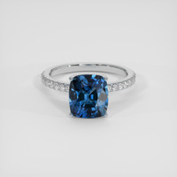 4.62 Ct. Blue Sapphire Ring, 18K White Gold 1