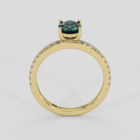1.24 Ct. Bluish Green Sapphire Ring, 18K Yellow Gold 3
