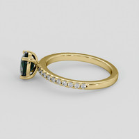 1.24 Ct. Bluish Green Sapphire Ring, 18K Yellow Gold 4