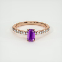 0.80 Ct. Pinkish Purple Sapphire Ring, 14K Rose Gold 1