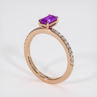 0.80 Ct. Pinkish Purple Sapphire Ring, 14K Rose Gold 2