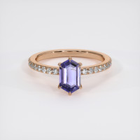 1.00 Ct. Purple Sapphire Ring, 14K Rose Gold 1