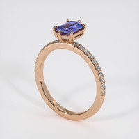 1.00 Ct. Purple Sapphire Ring, 14K Rose Gold 2