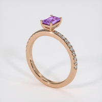 0.63 Ct. Pinkish Purple Sapphire Ring, 14K Rose Gold 2
