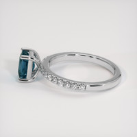 1.51 Ct. Greenish Blue Sapphire Ring, 18K White Gold 4