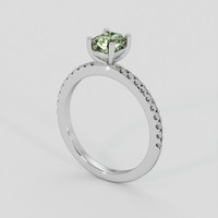 0.85 Ct. Greenish Yellow Sapphire Ring, 18K White Gold 2