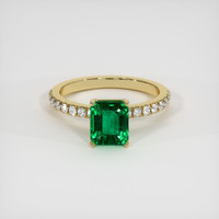 1.76 Ct. Emerald Ring, 18K Yellow Gold 1