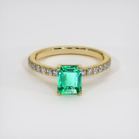 1.21 Ct. Emerald Ring, 18K Yellow Gold 1
