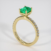 1.21 Ct. Emerald Ring, 18K Yellow Gold 2
