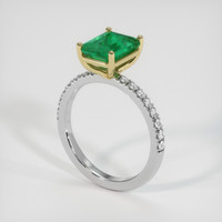 2.04 Ct. Emerald Ring, 18K Yellow & White 2