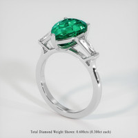 3.23 Ct. Emerald Ring, Platinum 950 2