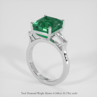 5.33 Ct. Emerald Ring, Platinum 950 2