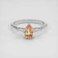 1.38 Ct. Padparadscha Sapphire Ring, Platinum 950 1