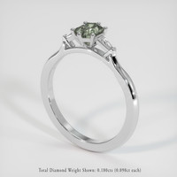 1.06 Ct. Green Sapphire Ring, Platinum 950 2