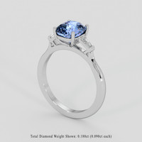 2.57 Ct. Blue Sapphire Ring, Platinum 950 2