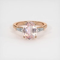 3.21 Ct. Pink Sapphire Ring, 14K Rose Gold 1
