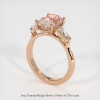 3.21 Ct. Pink Sapphire Ring, 14K Rose Gold 2