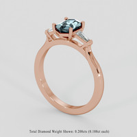 1.26 Ct. Greenish Blue Sapphire Ring, 18K Rose Gold 2