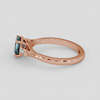1.26 Ct. Greenish Blue Sapphire Ring, 18K Rose Gold 4