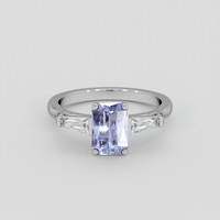 1.20 Ct. Purplish Blue Sapphire Ring, Silver 1