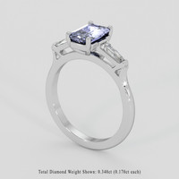 1.20 Ct. Purplish Blue Sapphire Ring, Silver 2