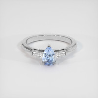 0.84 Ct. Blue Sapphire Ring, 10K White Gold 1
