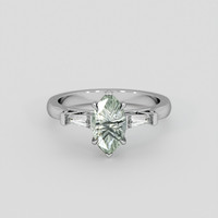 1.24 Ct. Green Sapphire Ring, 10K White Gold 1