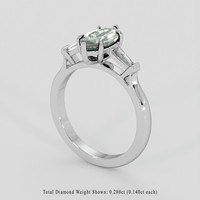 1.24 Ct. Green Sapphire Ring, 10K White Gold 2