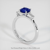 1.30 Ct. Blue Sapphire Ring, 14K White Gold 2