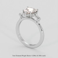 2.05 Ct. Peach Sapphire Ring, 14K White Gold 2
