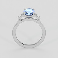 2.57 Ct. Blue Sapphire Ring, 14K White Gold 3