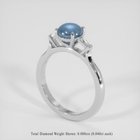 1.60 Ct. Greyish Blue Sapphire Ring, 14K White Gold 2