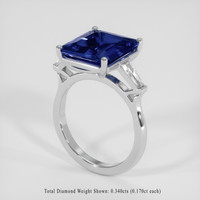 4.85 Ct. Blue Sapphire Ring, 14K White Gold 2
