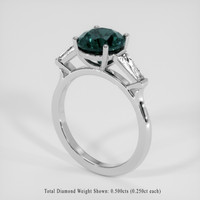 2.53 Ct. Bluish Green Sapphire Ring, 14K White Gold 2
