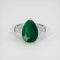 4.30 Ct. Emerald Ring, 18K White Gold 1