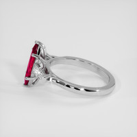 1.35 Ct. Purplish Red Ruby Ring, 18K White Gold 4
